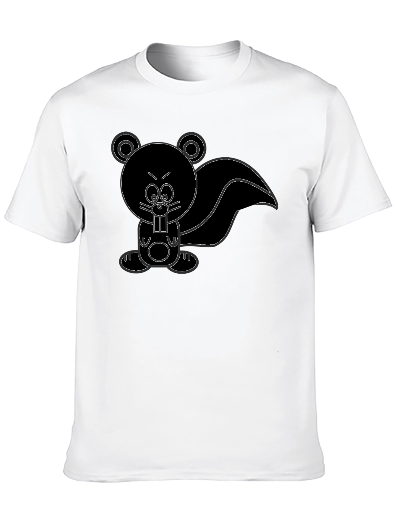 Cartoon Skunk Graphic Tee - Unisex Black T-Shirt
