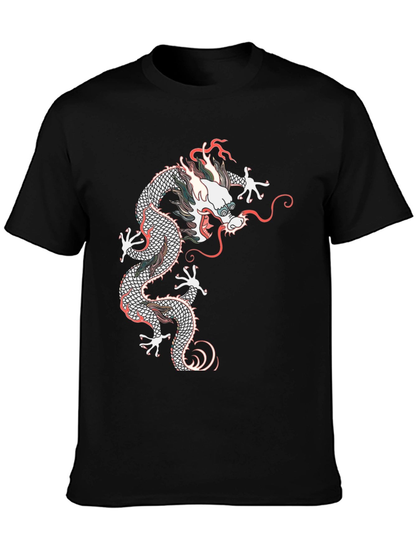 Dragon Graphic T-Shirt - Black Crew Neck