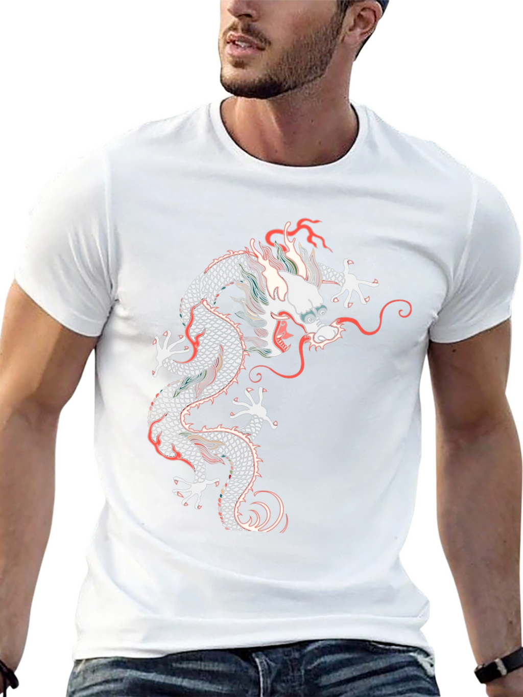 Dragon Graphic T-Shirt - Black Crew Neck