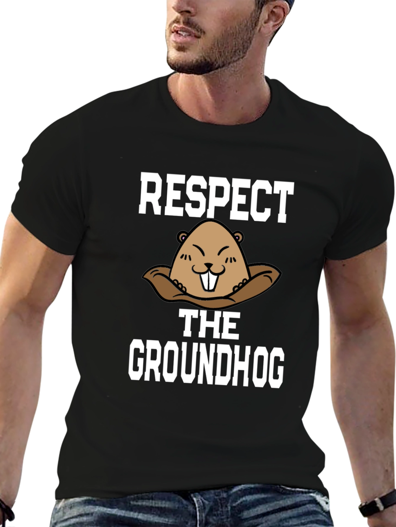 Respect the Groundhog T-Shirt - Funny Graphic Tee
