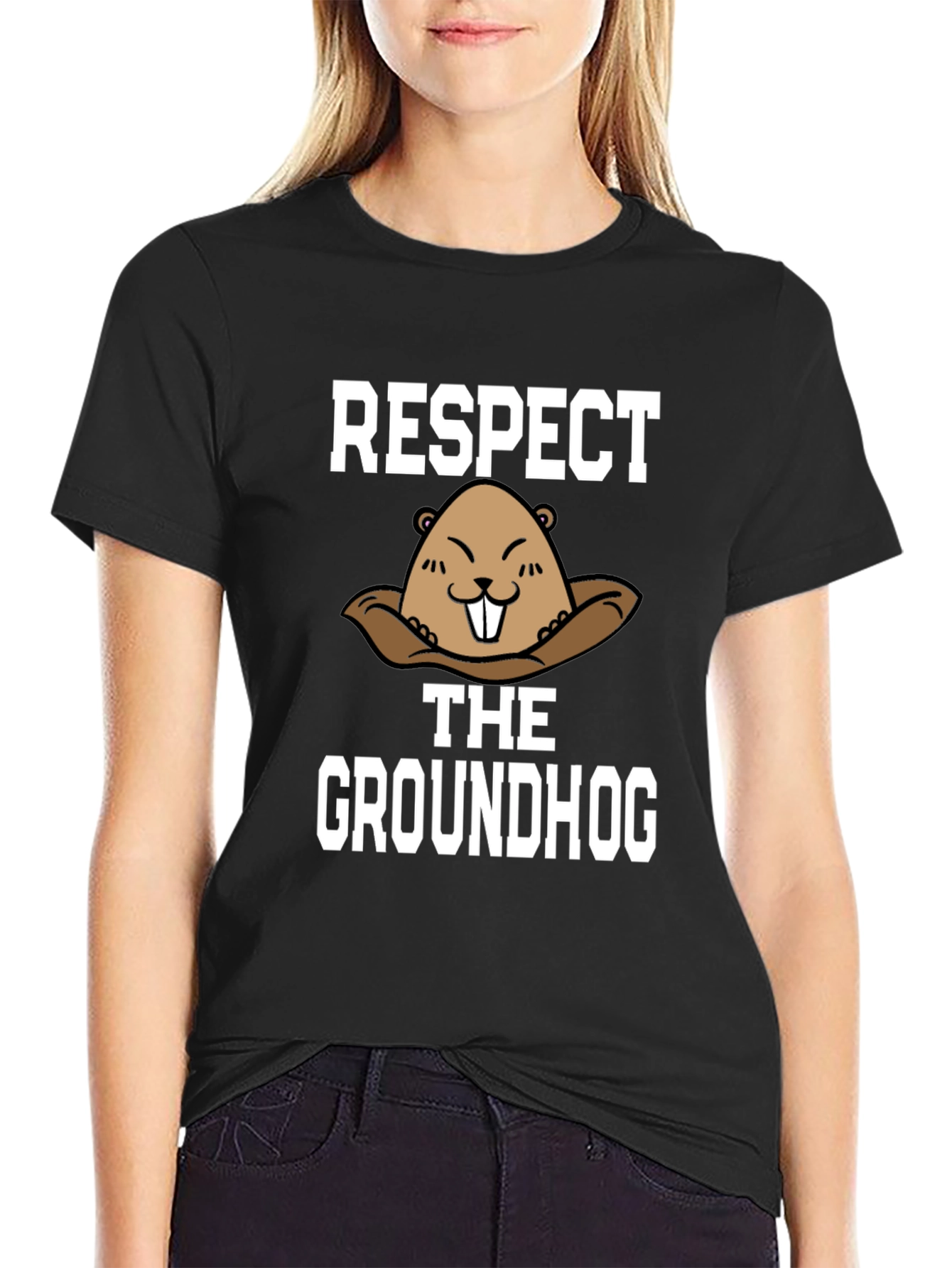 Respect the Groundhog T-Shirt - Funny Graphic Tee
