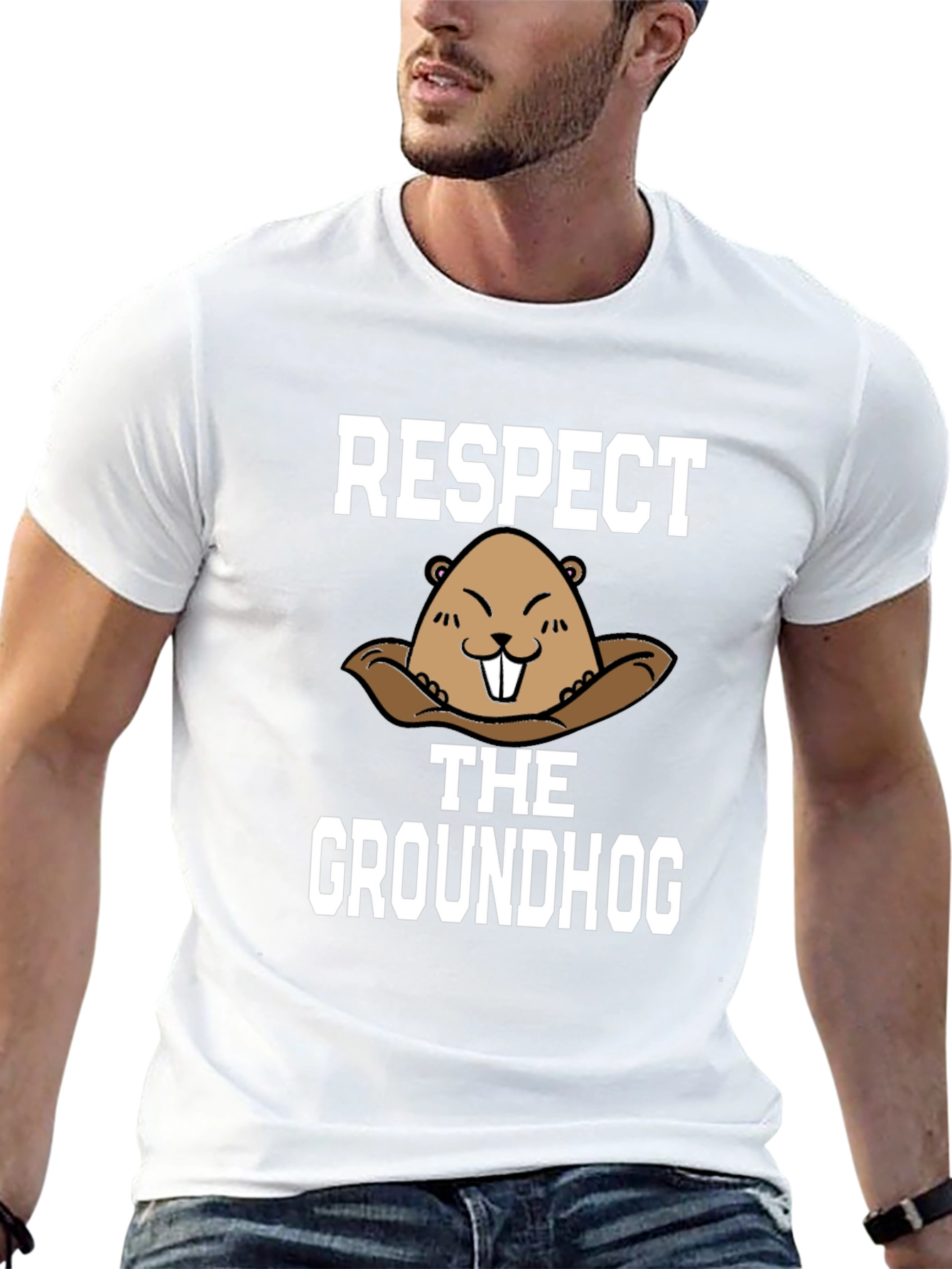 Respect the Groundhog T-Shirt - Funny Graphic Tee