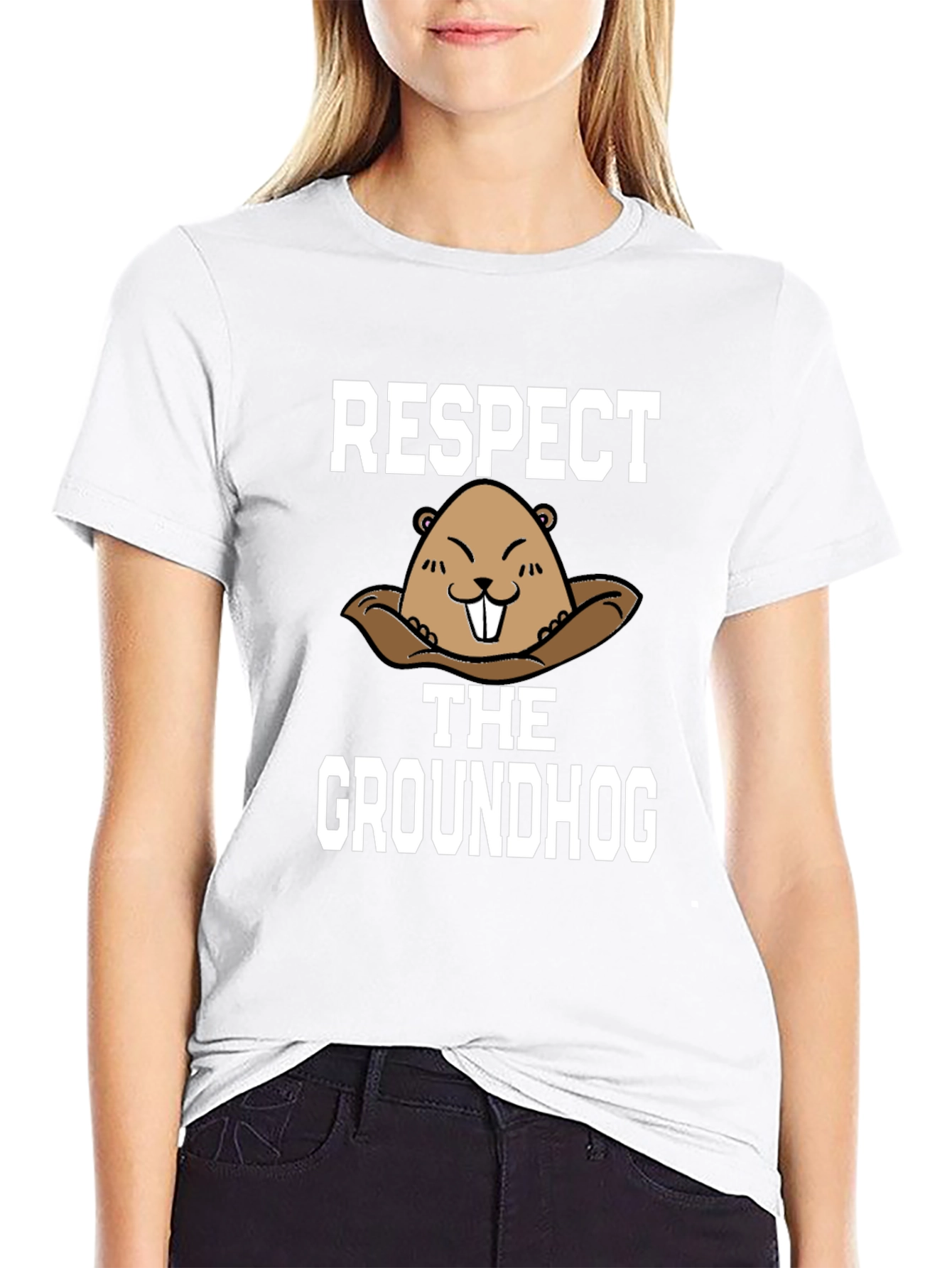 Respect the Groundhog T-Shirt - Funny Graphic Tee