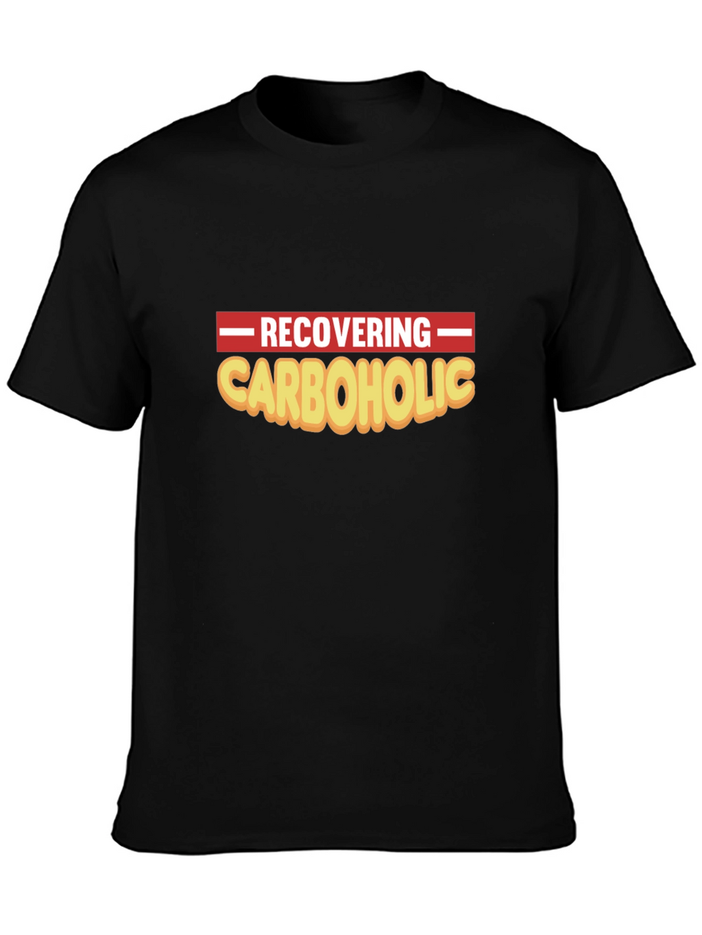 Recovering Carboholic Black Graphic T-Shirt