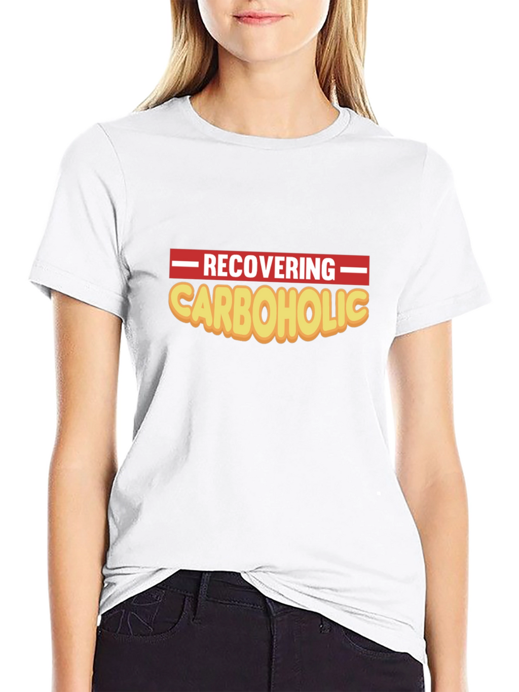 Recovering Carboholic Black Graphic T-Shirt