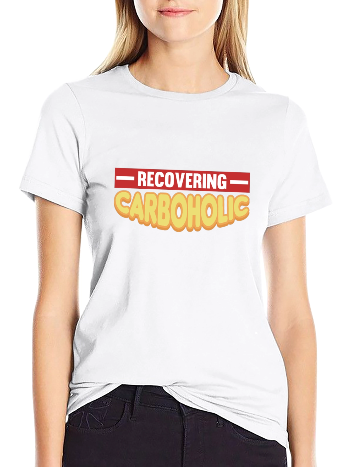 Recovering Carboholic Black Graphic T-Shirt