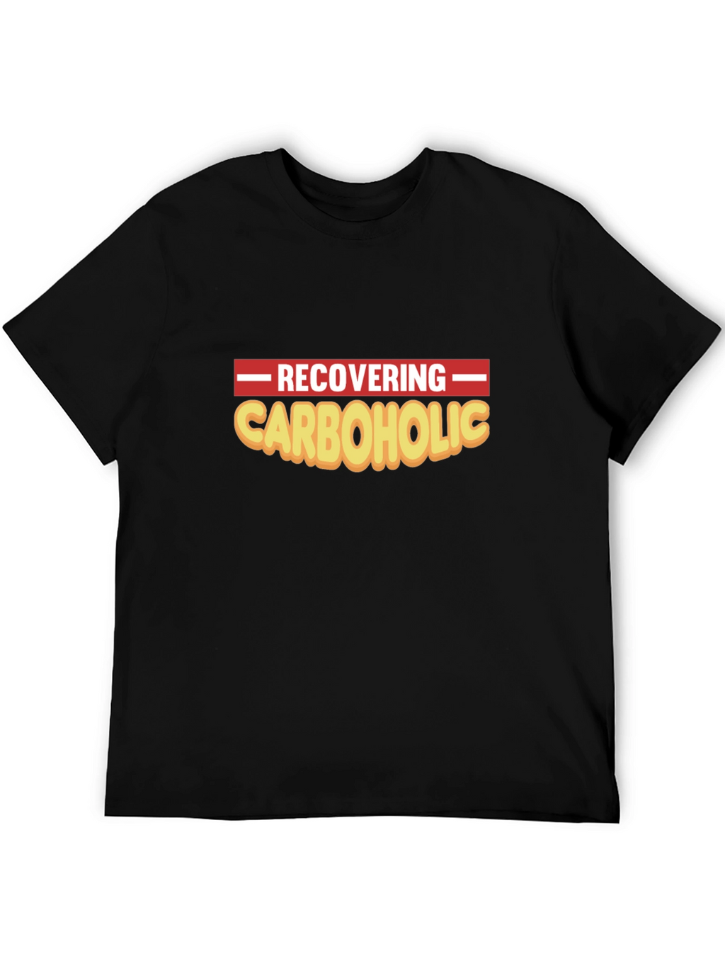 Recovering Carboholic Black Graphic T-Shirt