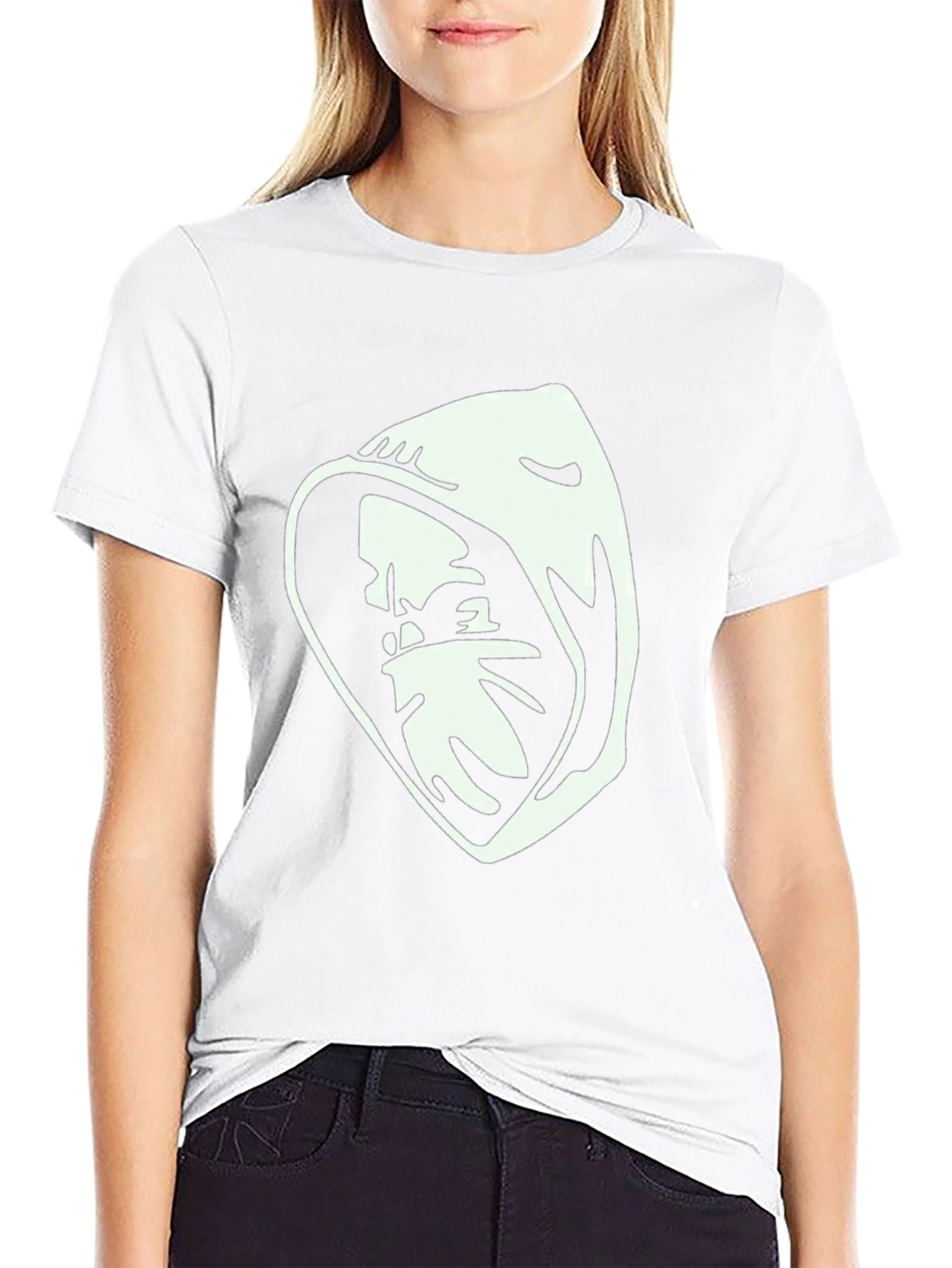 Hooded Figure Graphic T-Shirt - Black