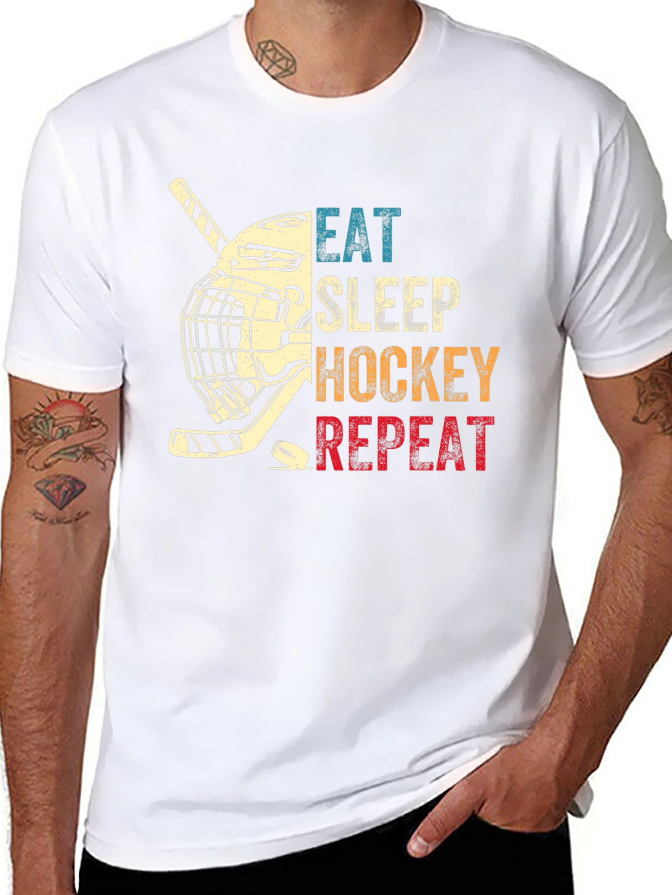 Eat Sleep Hockey Repeat Graphic T-Shirt