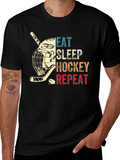 Eat Sleep Hockey Repeat Graphic T-Shirt