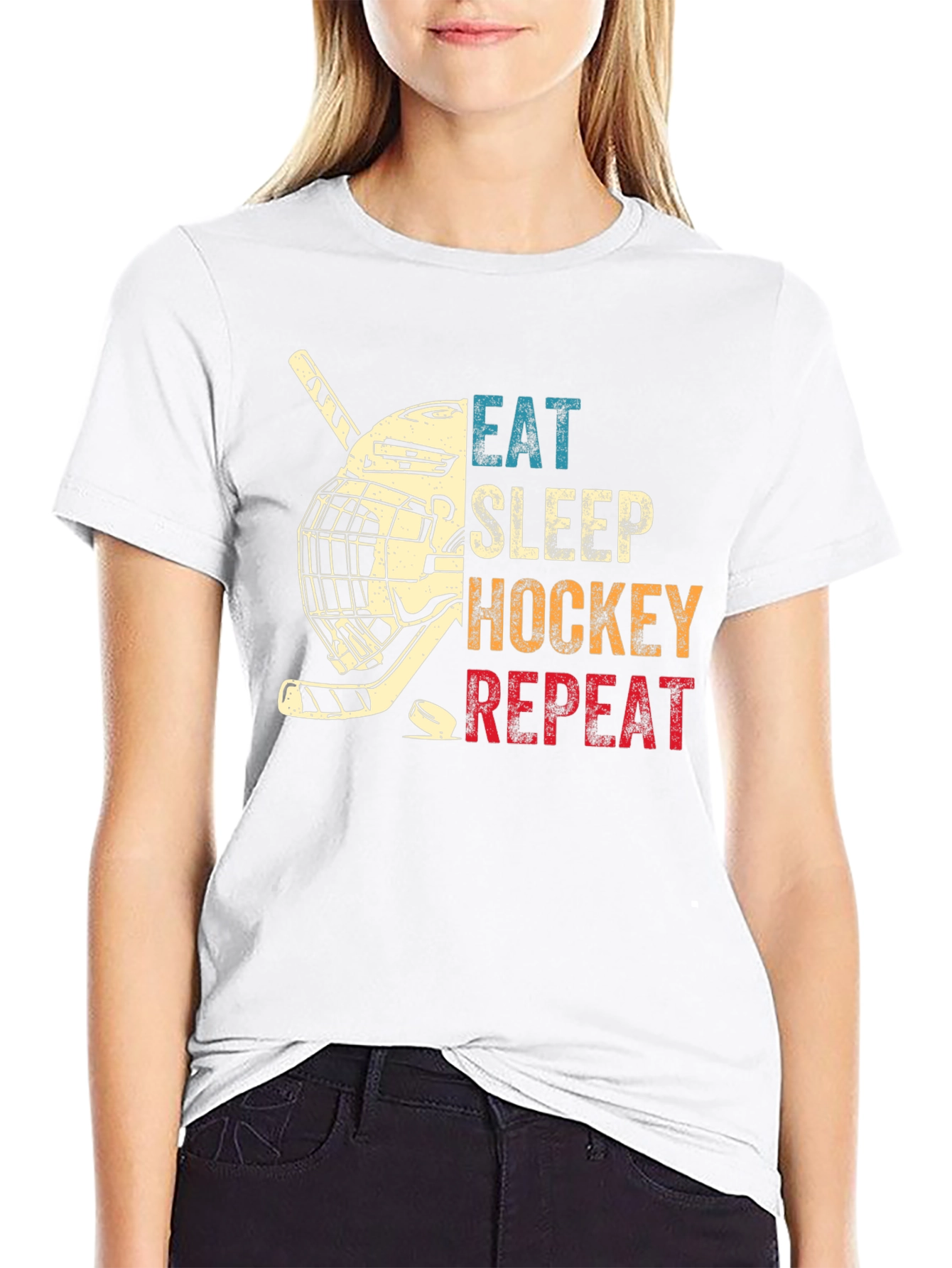 Eat Sleep Hockey Repeat Graphic T-Shirt