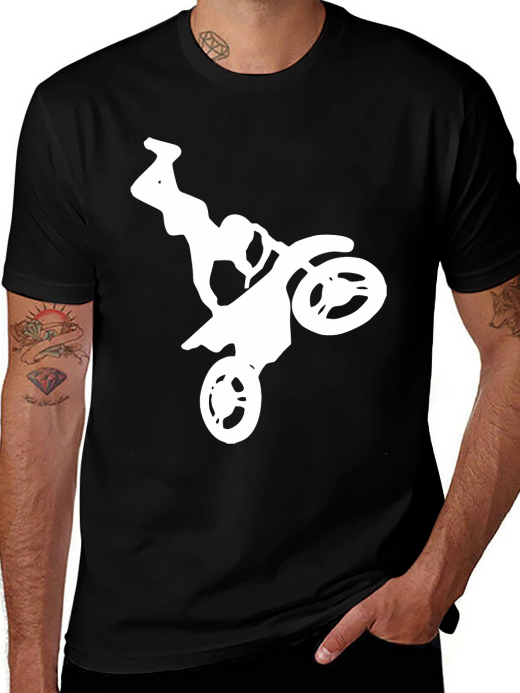 Motocross Rider Graphic Tee - Black