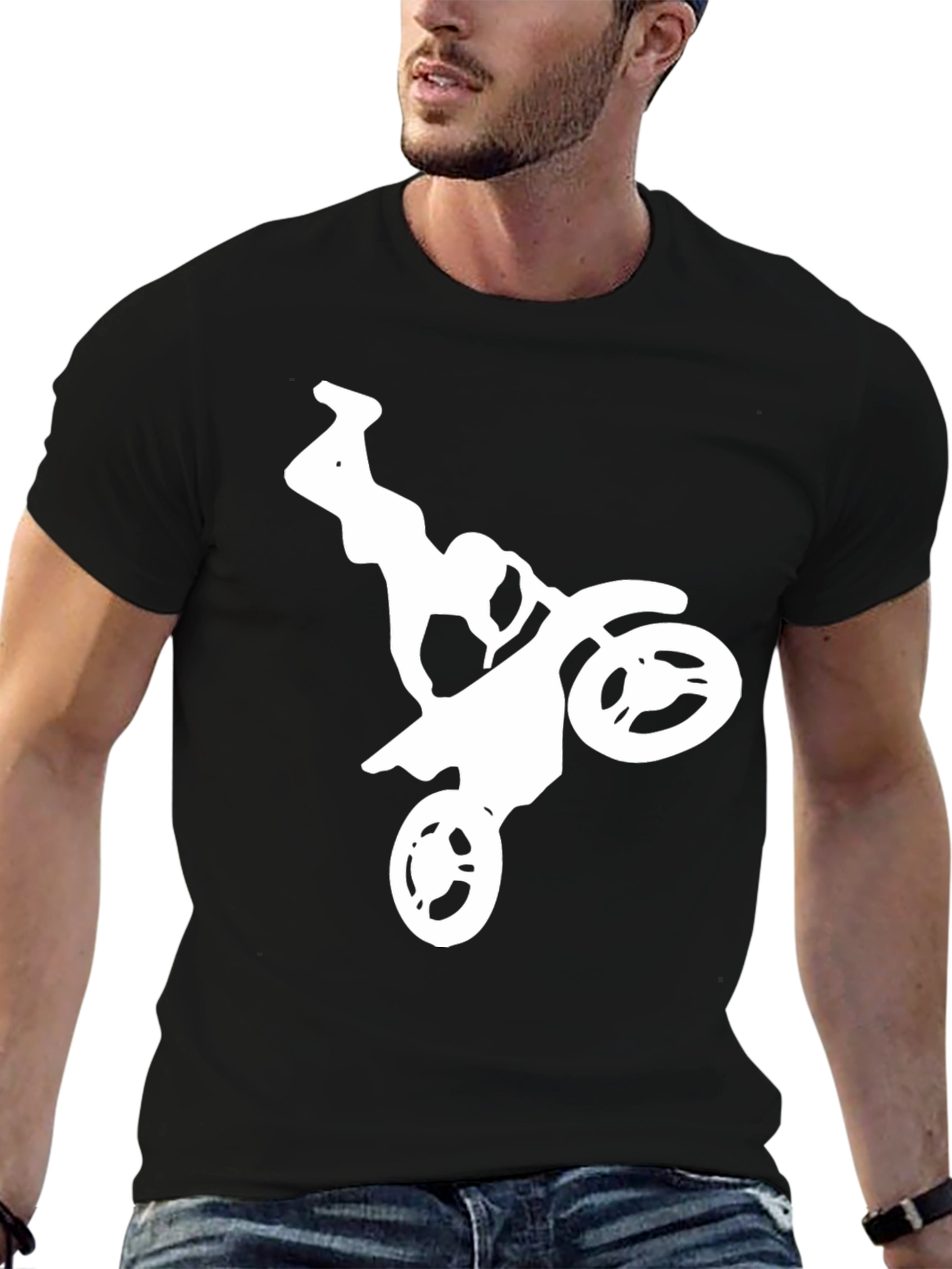 Motocross Rider Graphic Tee - Black