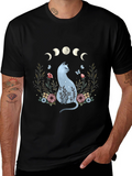 Mystic Cat Moon Phase Graphic Tee