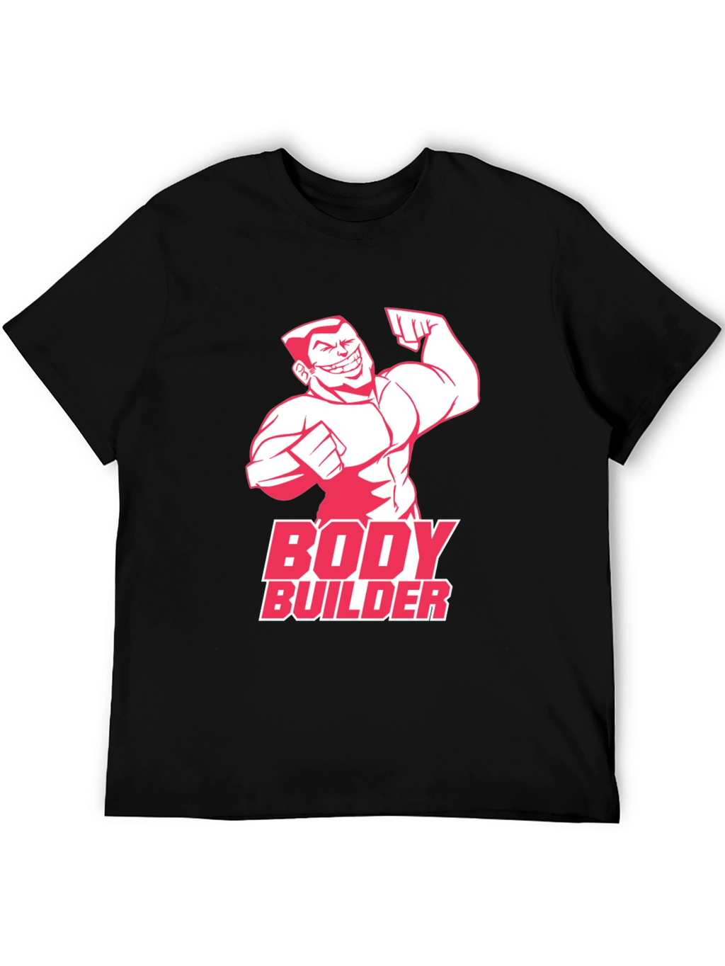 Bodybuilder Graphic Tee - Black Cotton Gym T-Shirt