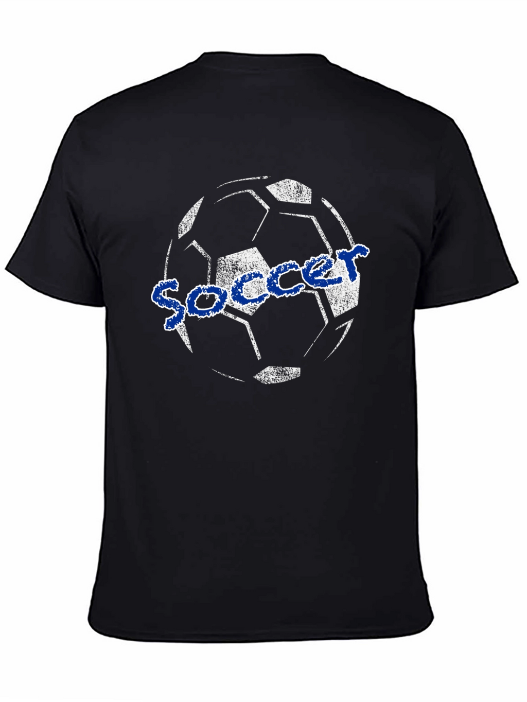 Soccer Ball Graphic Tee - Black Cotton T-Shirt