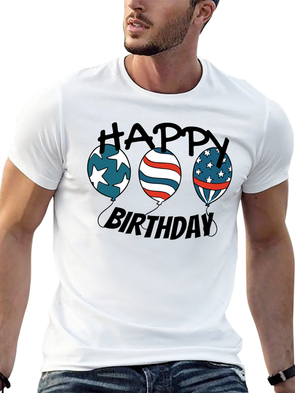 Happy Birthday Patriotic Balloon T-Shirt