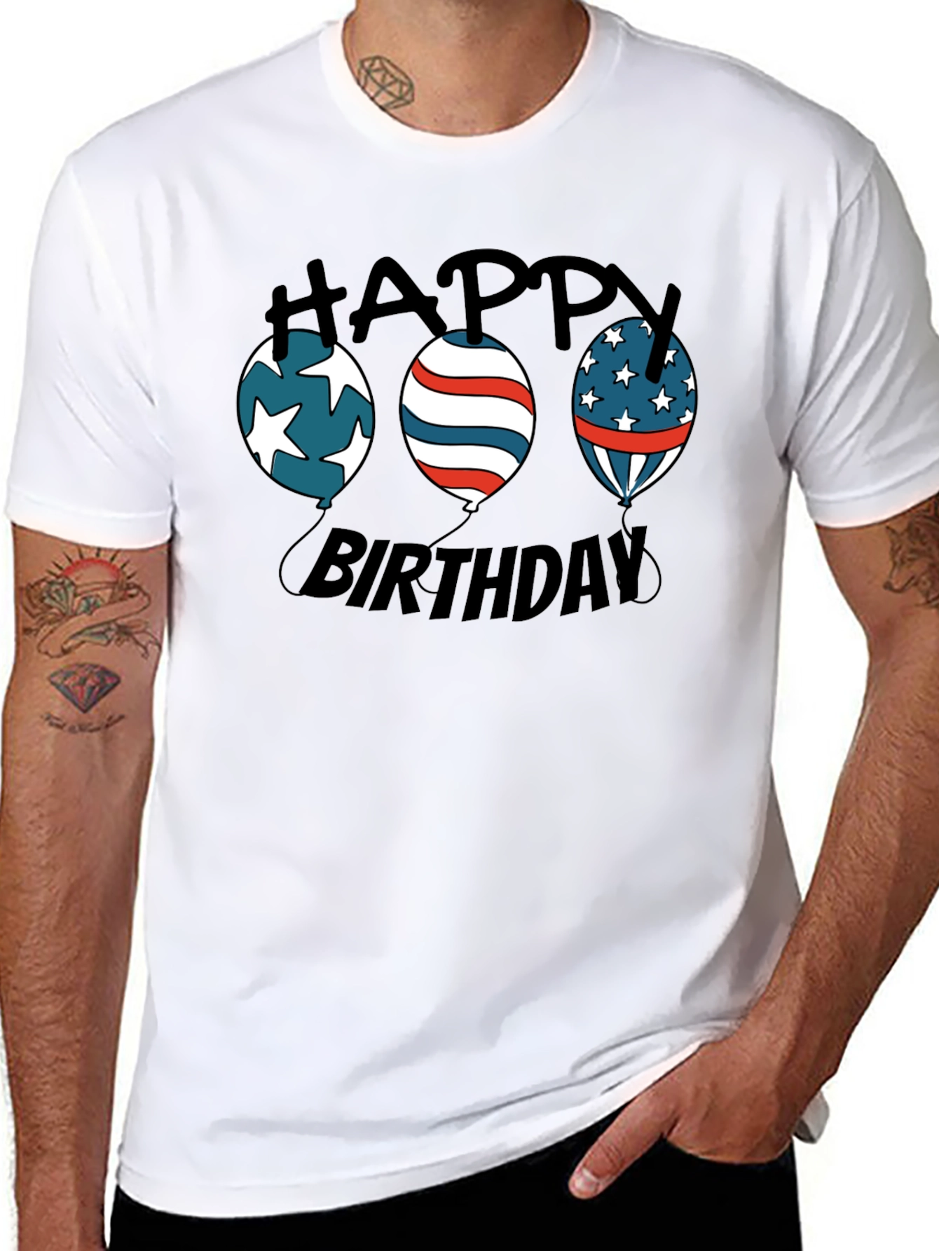 Happy Birthday Patriotic Balloon T-Shirt