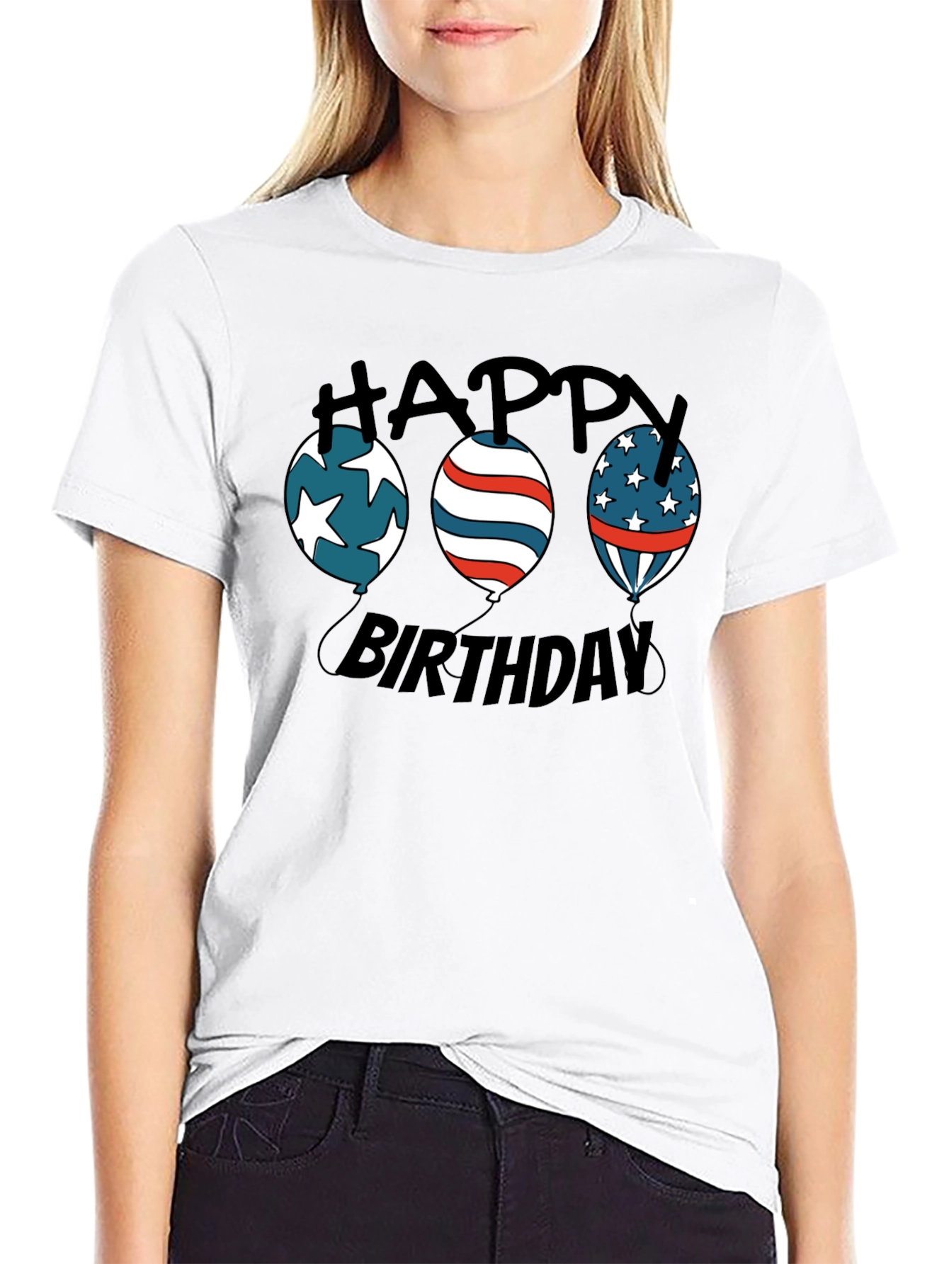 Happy Birthday Patriotic Balloon T-Shirt