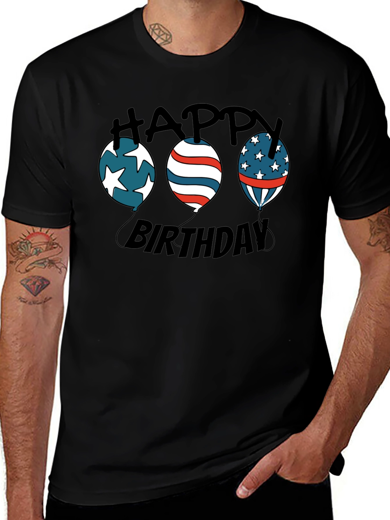 Happy Birthday Patriotic Balloon T-Shirt