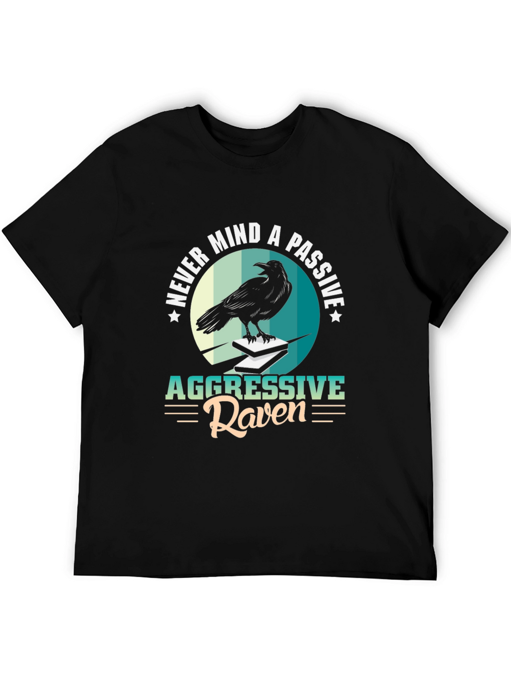 Aggressive Raven Graphic Tee - Unique Design Black T-Shirt