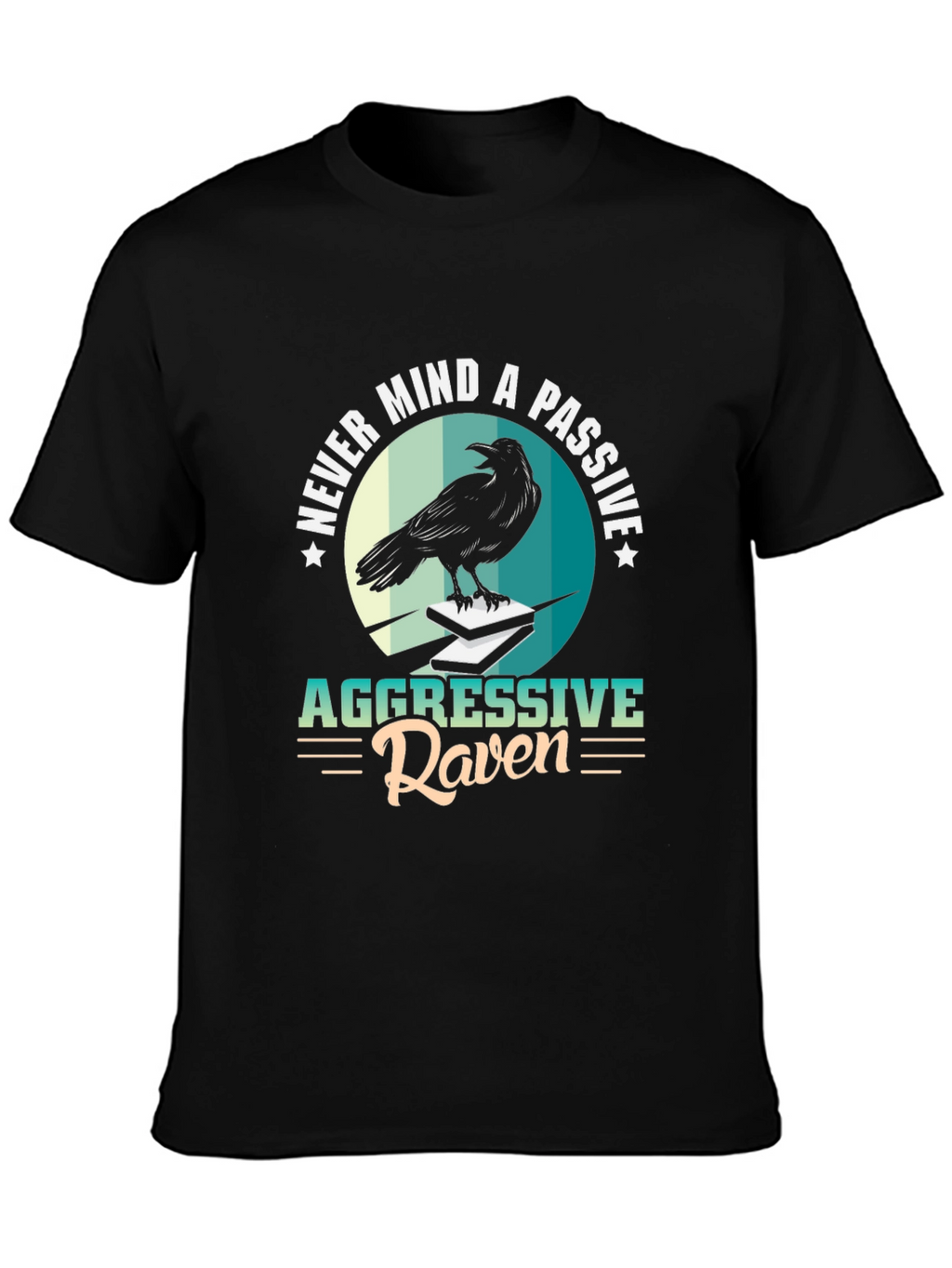 Aggressive Raven Graphic Tee - Unique Design Black T-Shirt