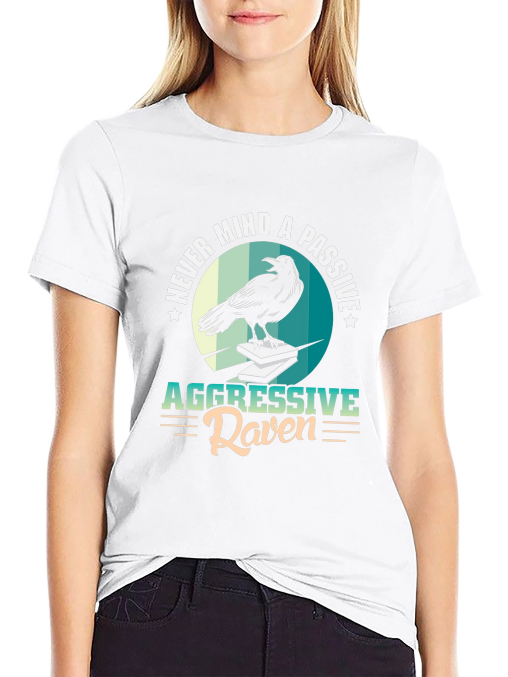 Aggressive Raven Graphic Tee - Unique Design Black T-Shirt
