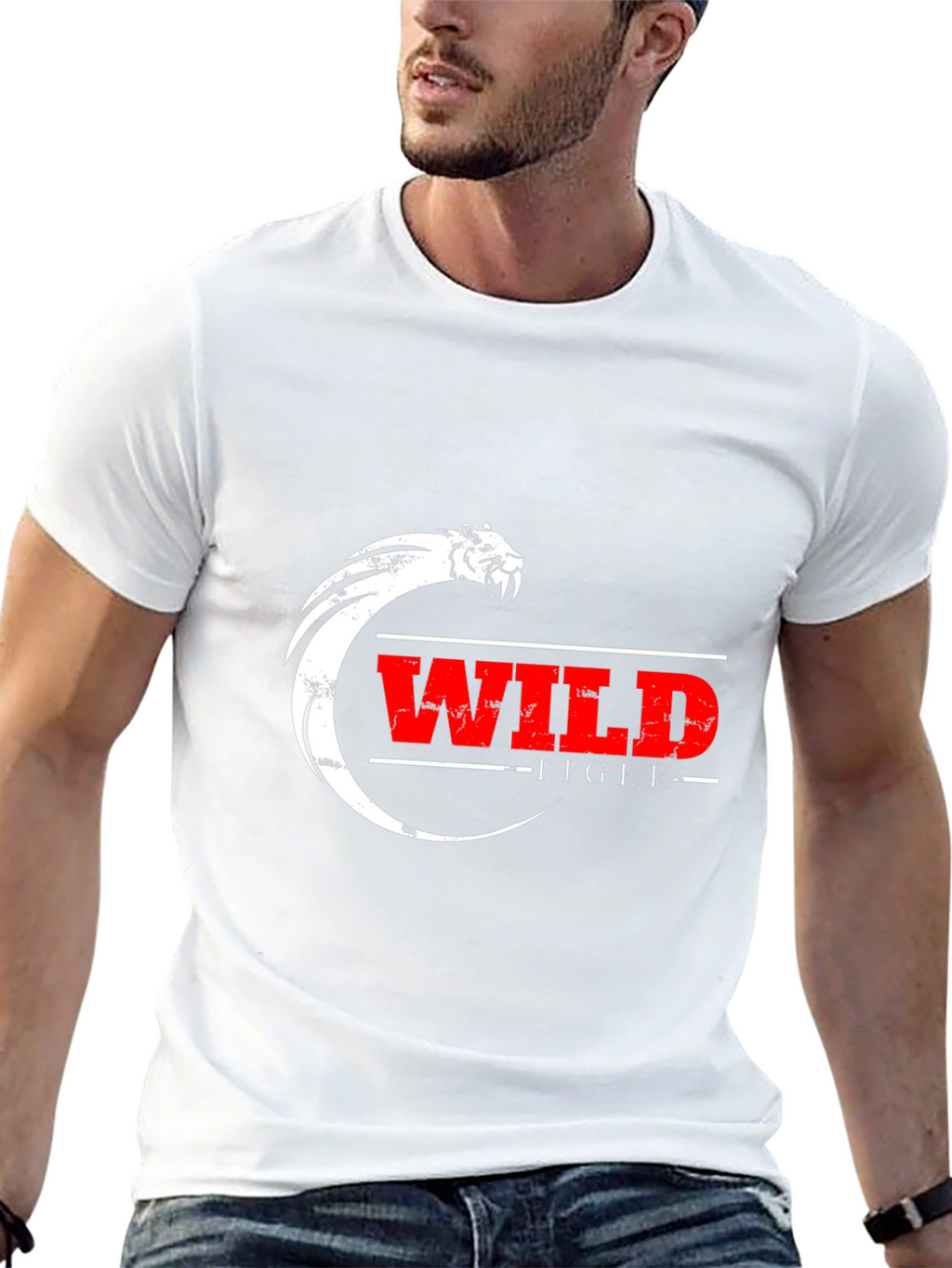 Wild Tiger Graphic Black T-Shirt