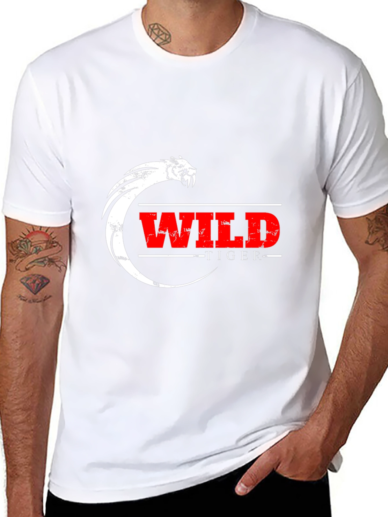 Wild Tiger Graphic Black T-Shirt