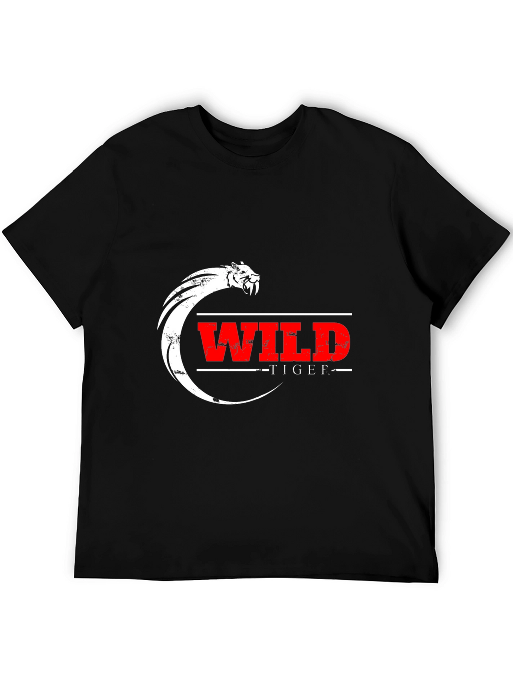 Wild Tiger Graphic Black T-Shirt