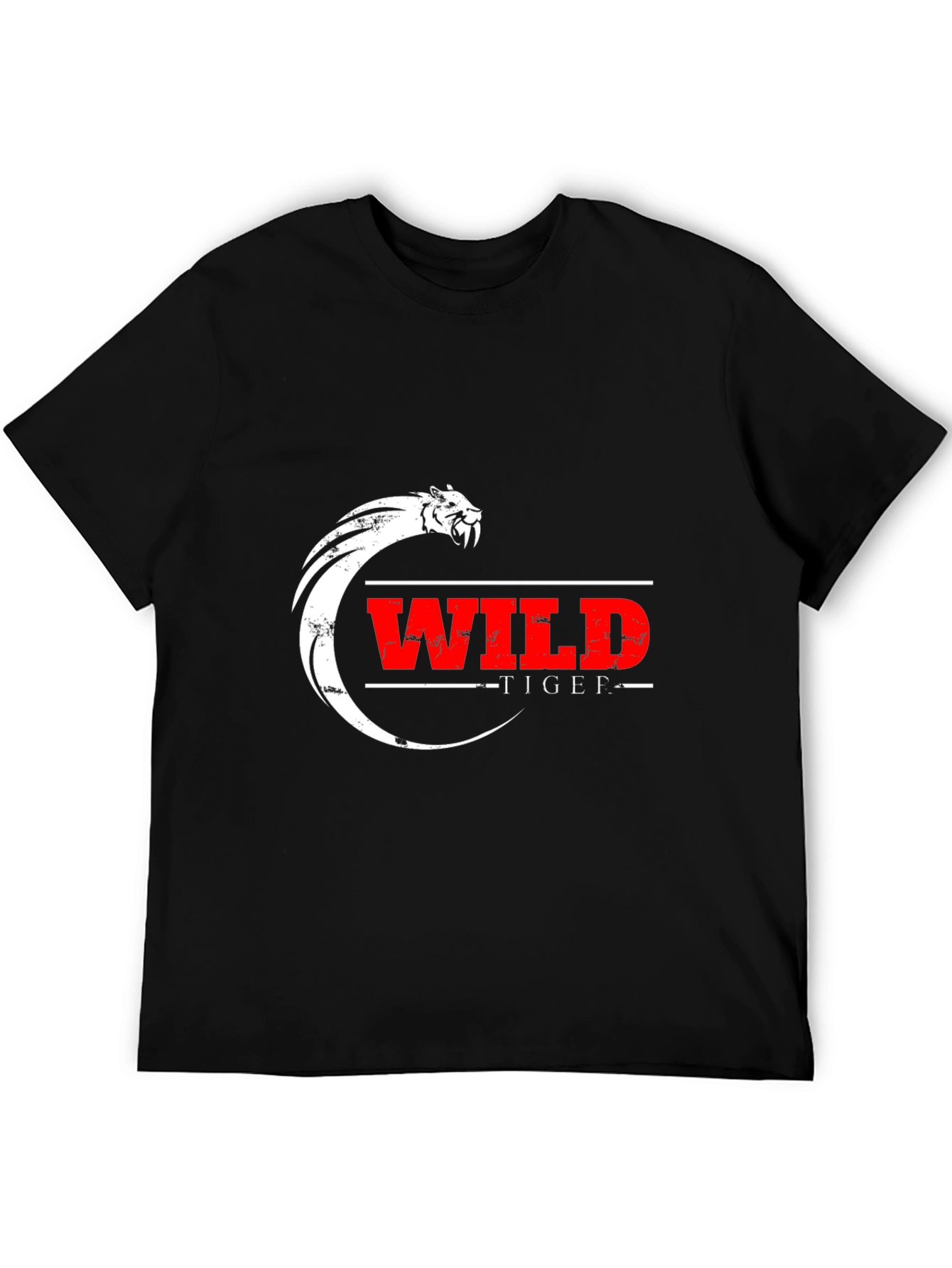 Wild Tiger Graphic Black T-Shirt