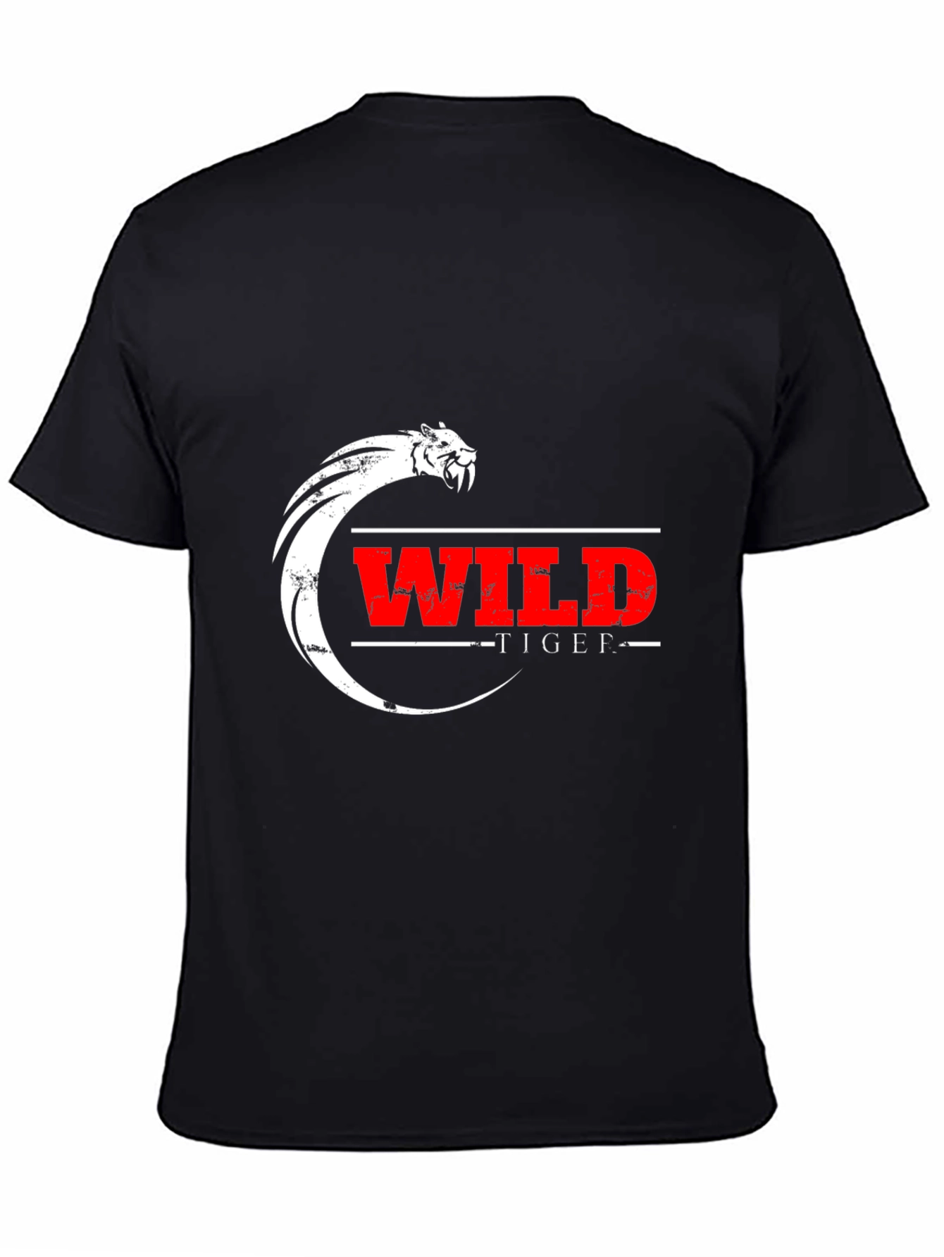 Wild Tiger Graphic Black T-Shirt