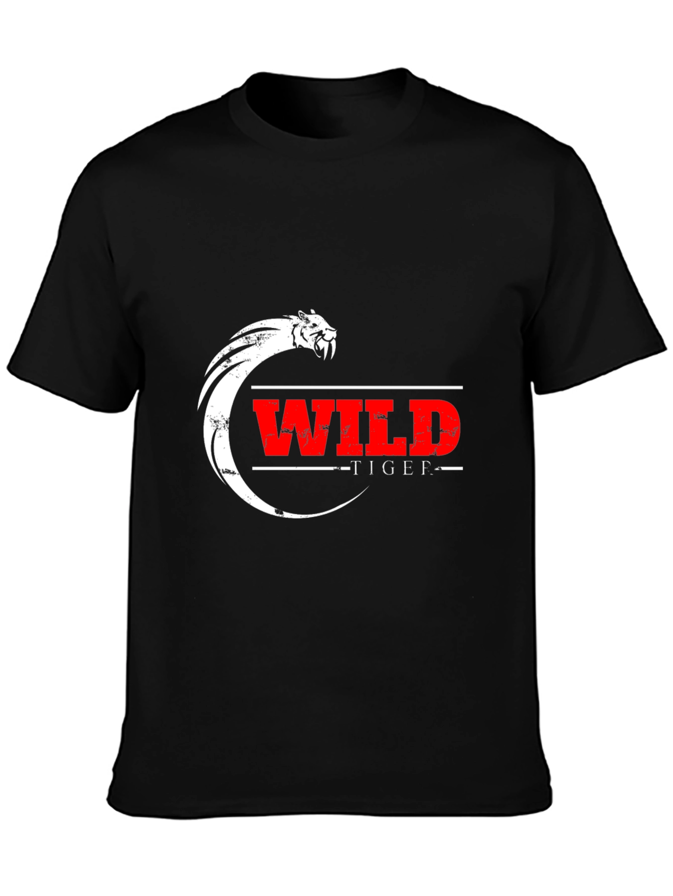 Wild Tiger Graphic Black T-Shirt