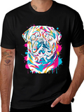 Colorful Pug Graphic T-Shirt