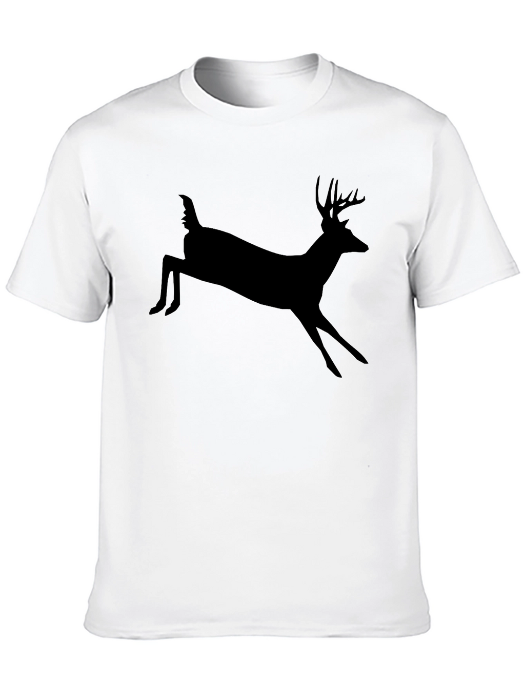 Black Deer Silhouette Graphic T-Shirt