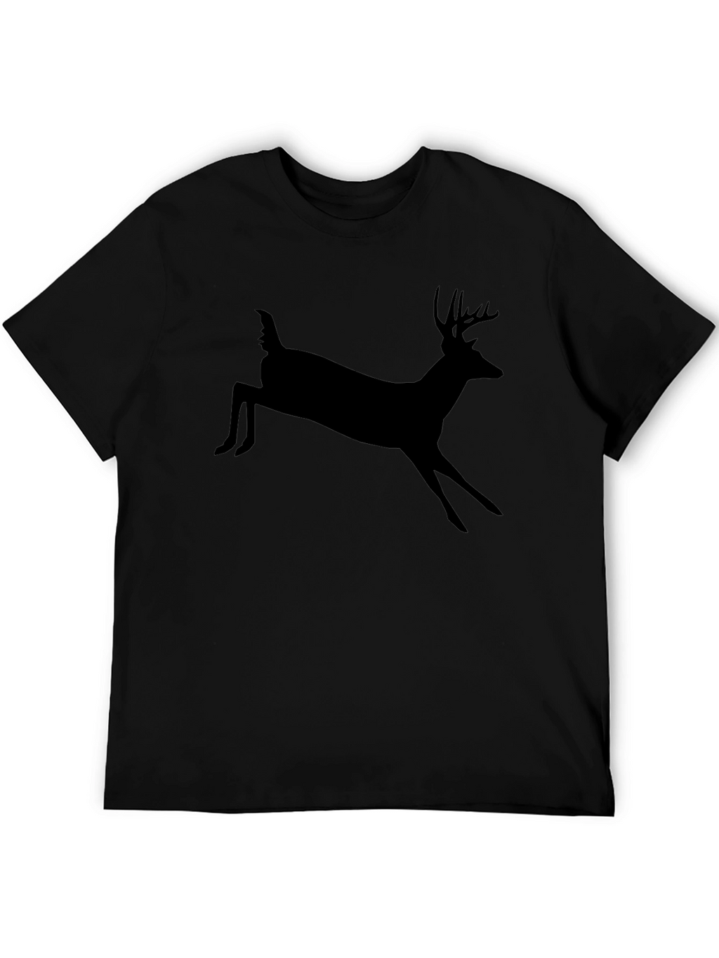 Black Deer Silhouette Graphic T-Shirt