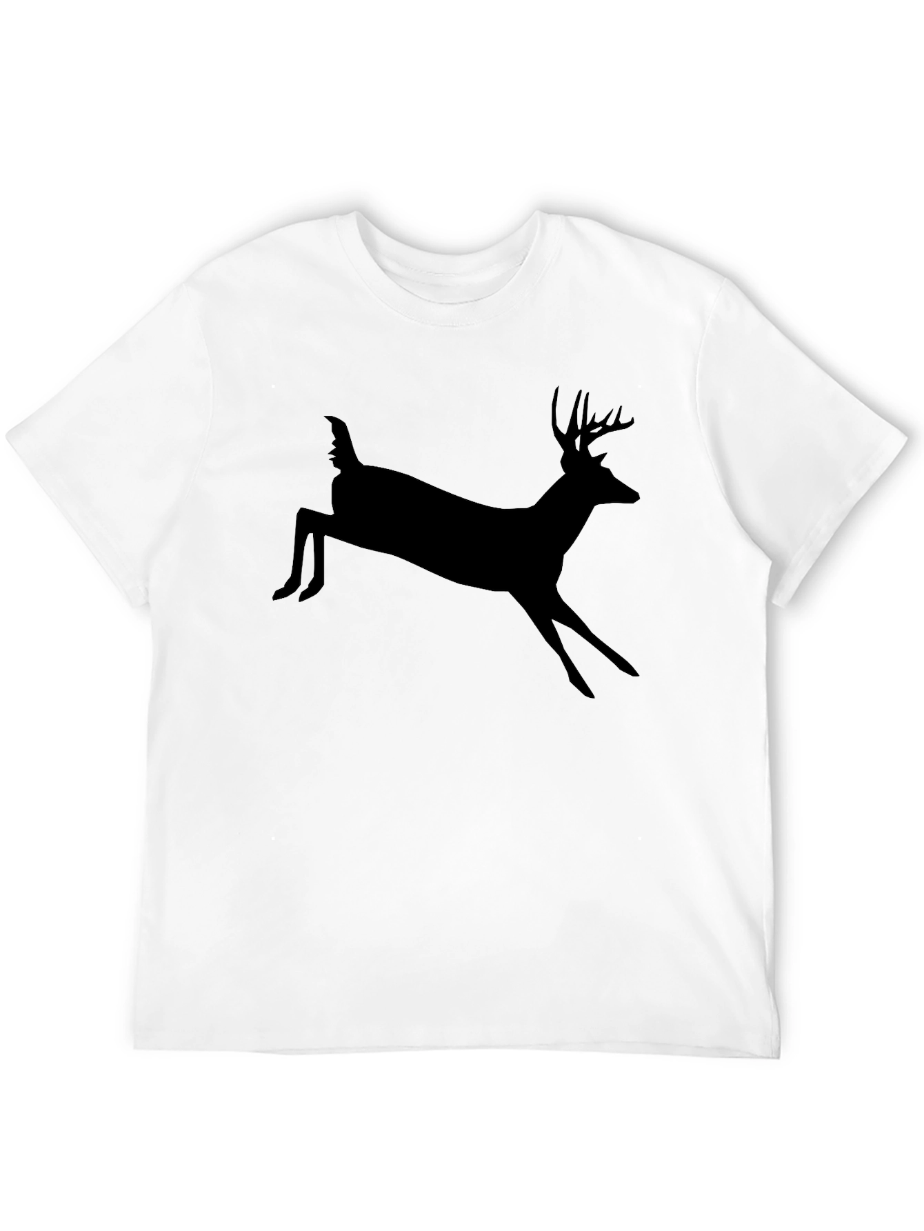 Black Deer Silhouette Graphic T-Shirt