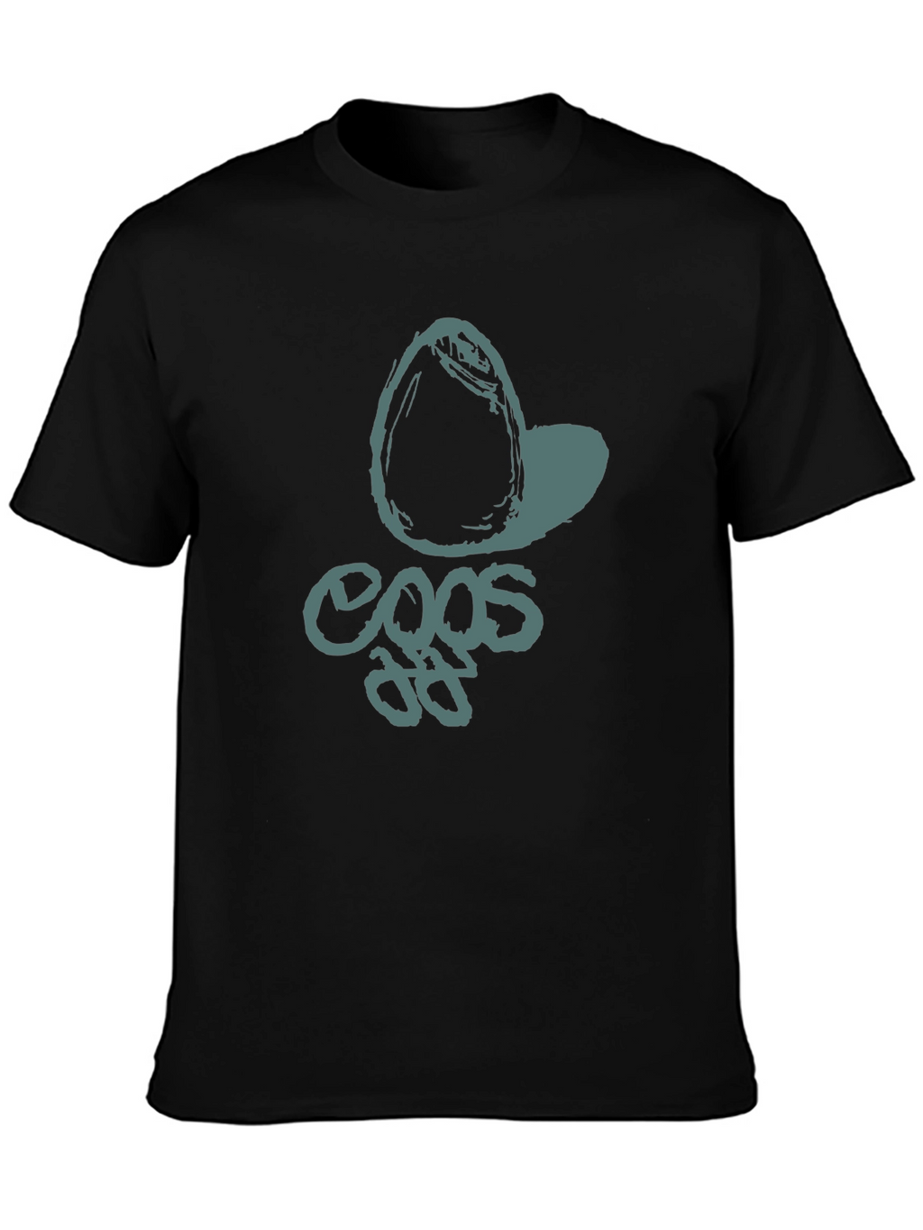 Cool Graphic Tee - Egg Design Black T-Shirt