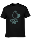 Cool Graphic Tee - Egg Design Black T-Shirt