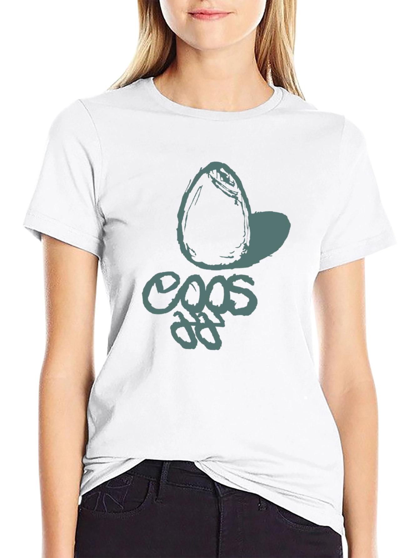Cool Graphic Tee - Egg Design Black T-Shirt