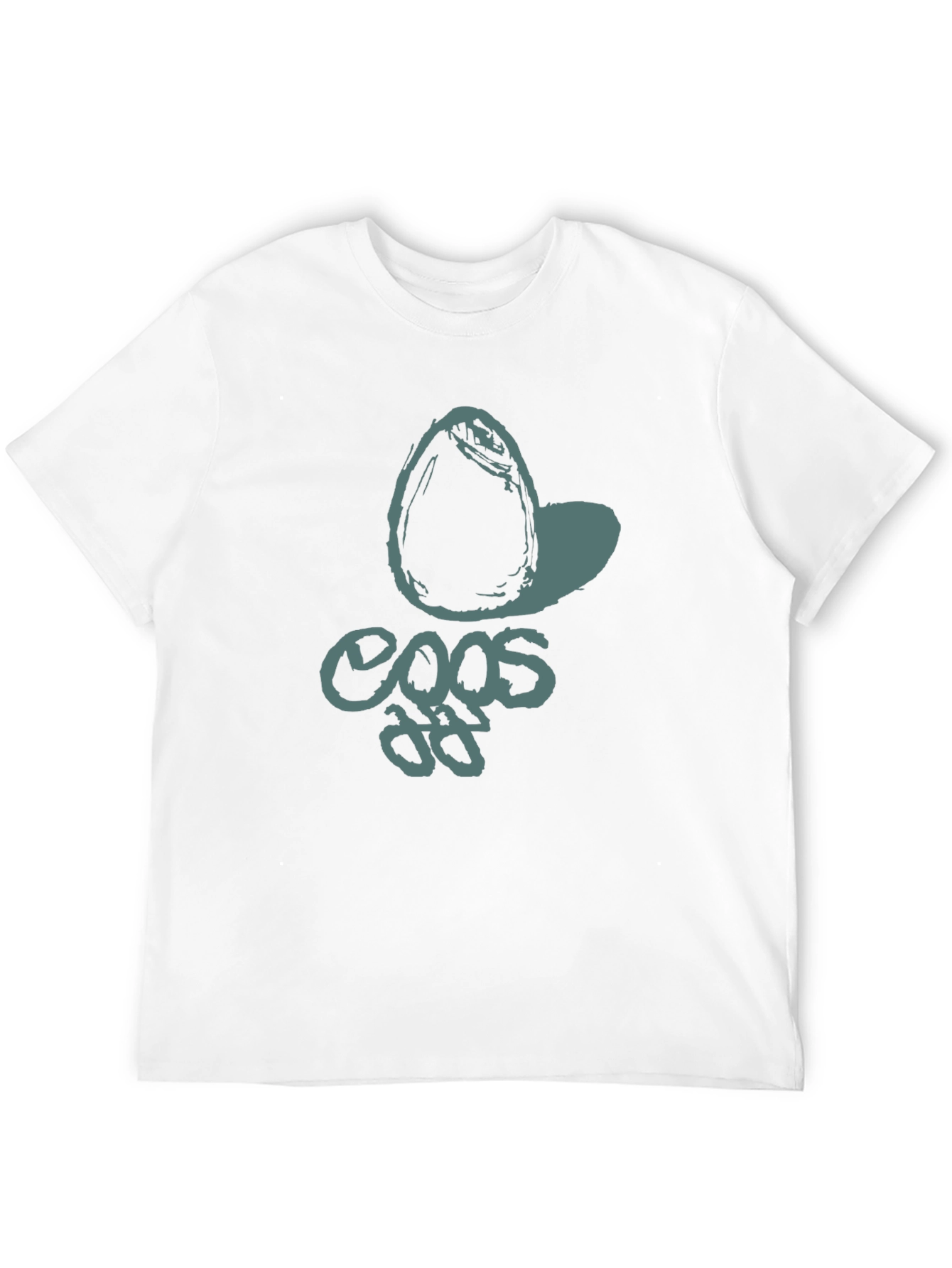 Cool Graphic Tee - Egg Design Black T-Shirt