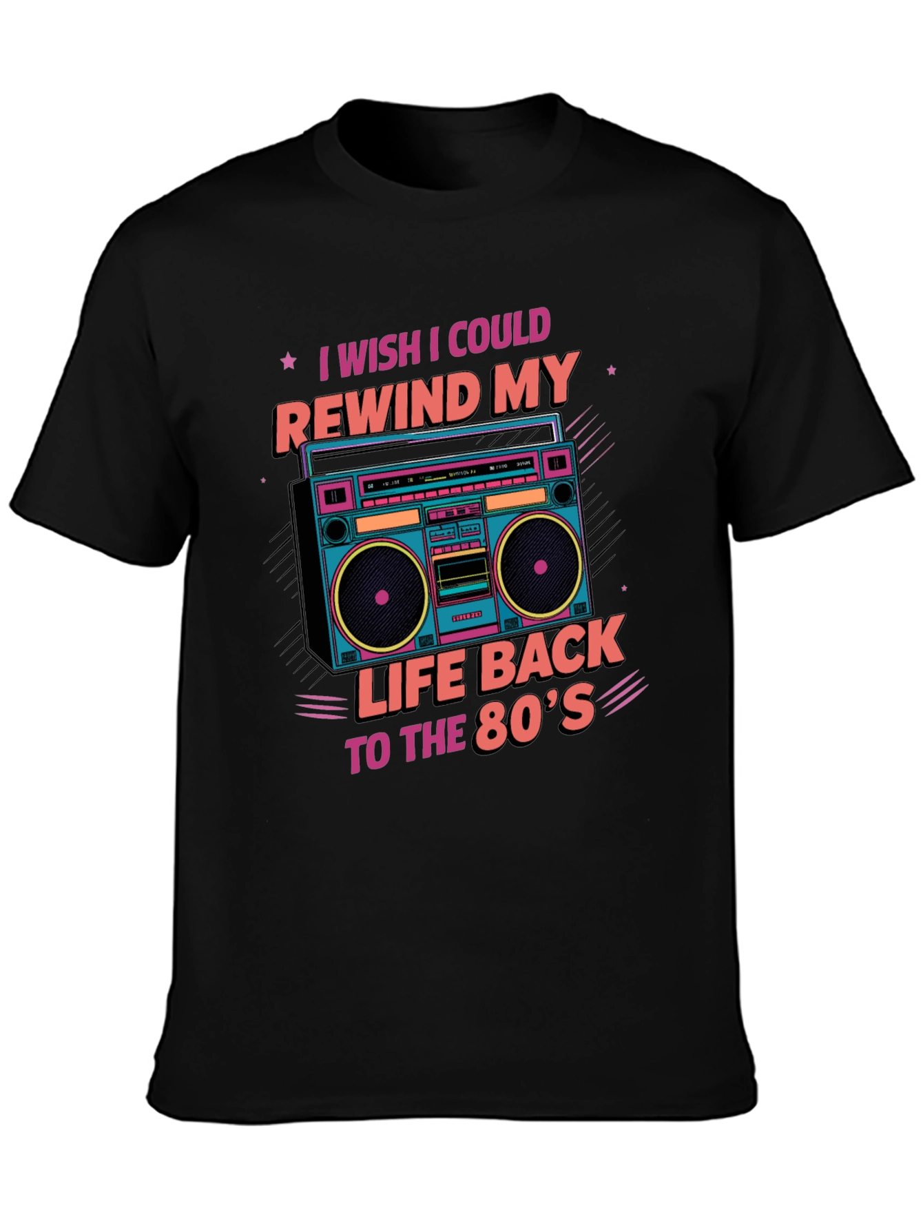 Rewind to the 80s Retro Boombox T-Shirt