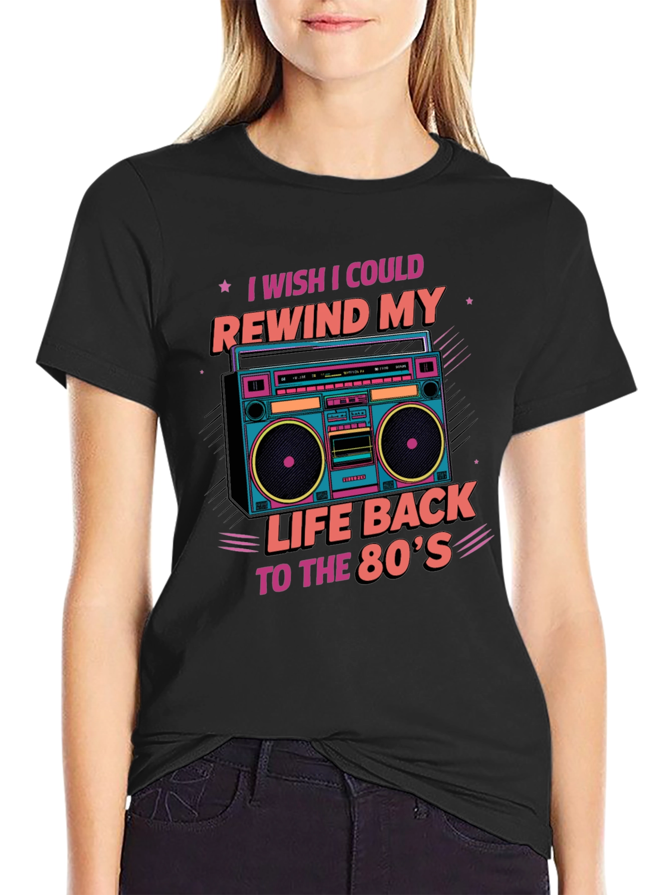 Rewind to the 80s Retro Boombox T-Shirt