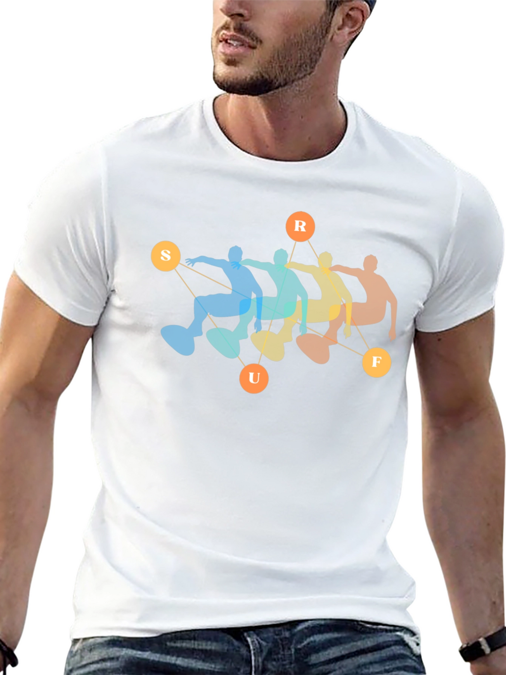 Retro Surf T-Shirt - Black Cotton Blend