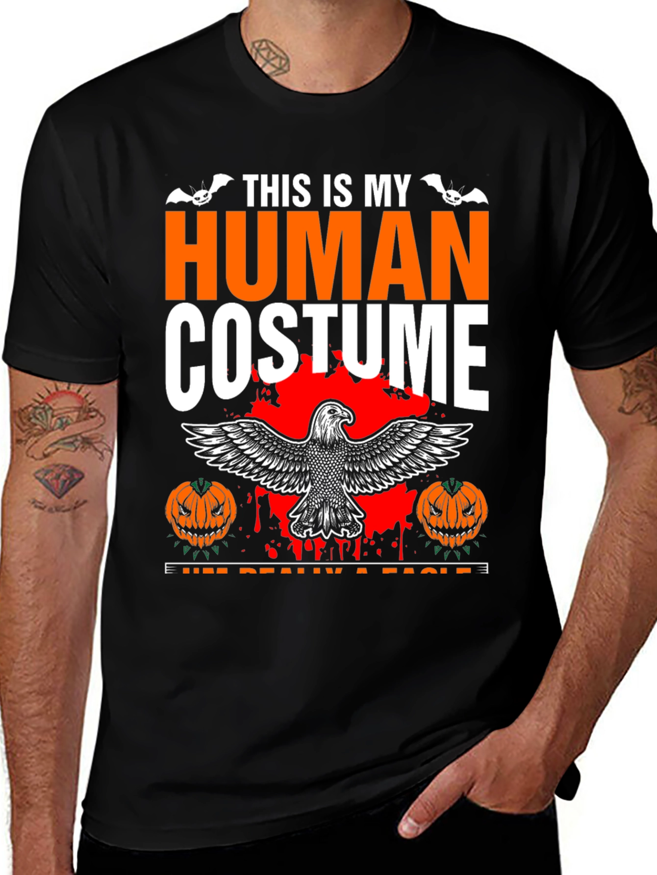 Human Costume Eagle Halloween Graphic Tee