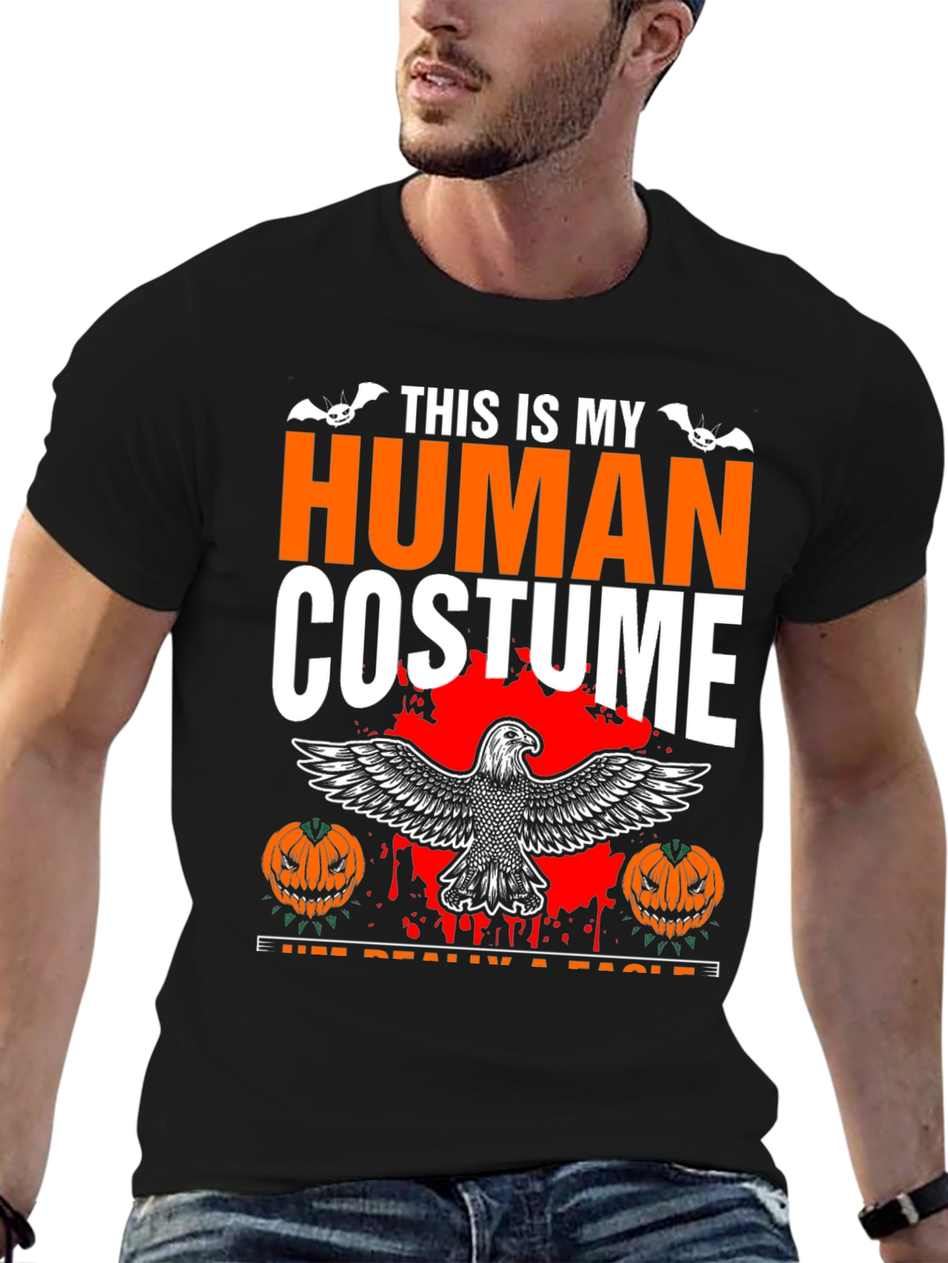 Human Costume Eagle Halloween Graphic Tee