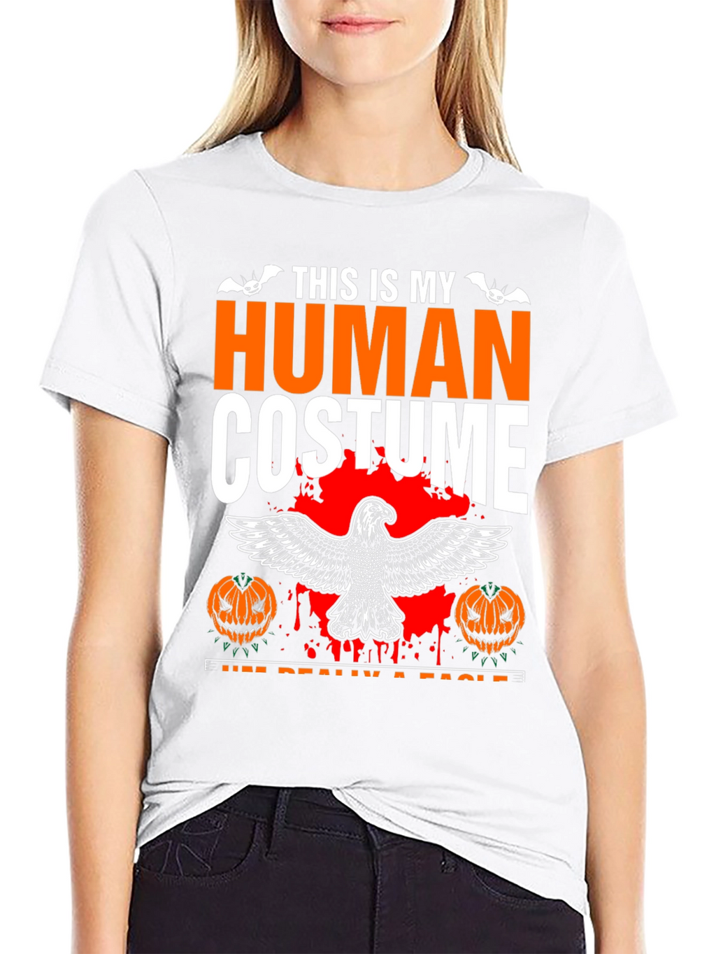 Human Costume Eagle Halloween Graphic Tee