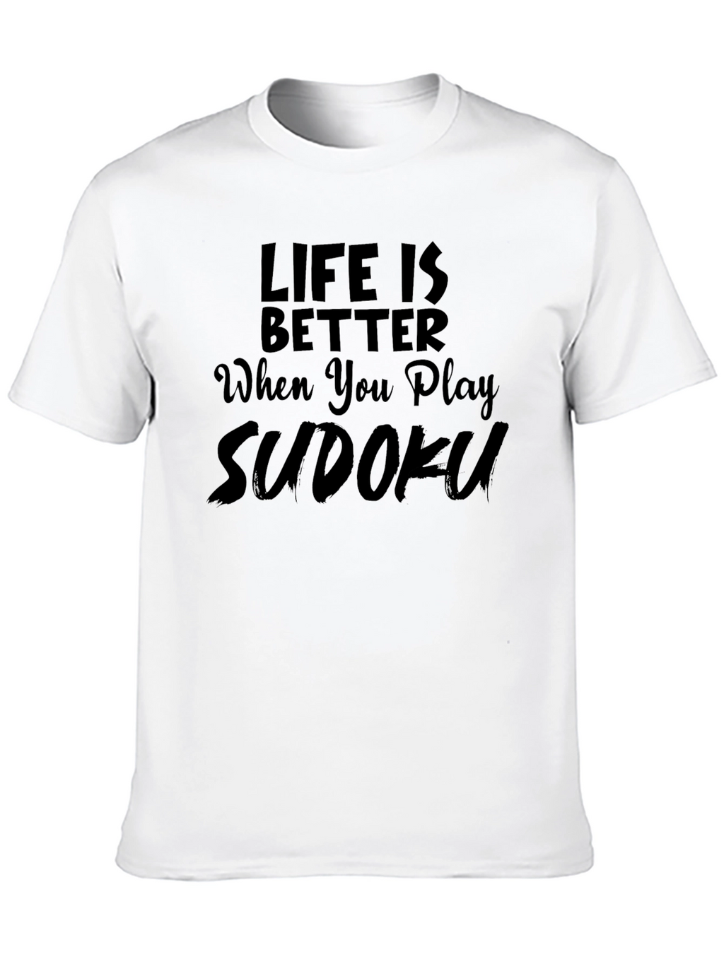 Life Is Better Sudoku Black T-Shirt