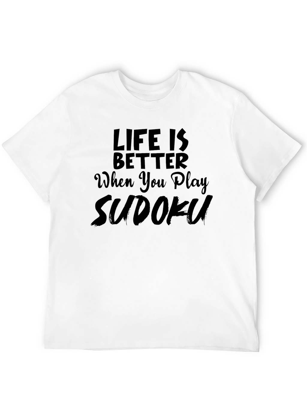 Life Is Better Sudoku Black T-Shirt