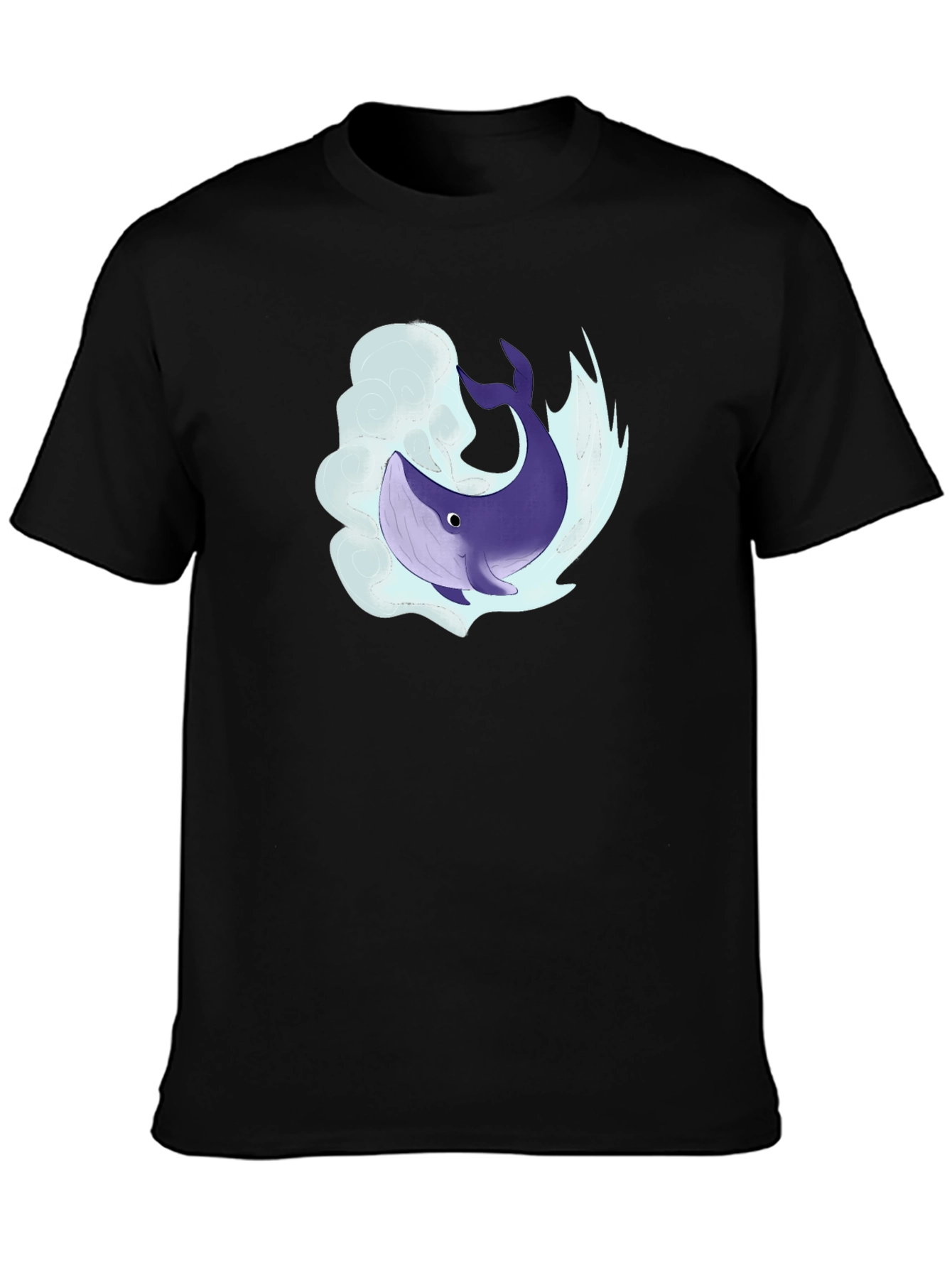 Whale Graphic Black T-Shirt - Unique Design